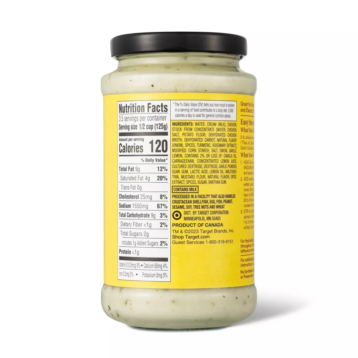 Creamy Lemon & Garlic Cooking Sauce - 14.5oz - Good & Gather™