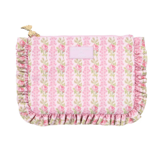 PREORDEN - LoveShackFancy x Target - Yoobi Blooming Heirloom Flat Zip Pencil Case with Ruffles Strawberry Macaroon - 2 A 4 SEMANAS EN LLEGAR