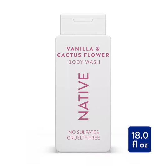 PREORDEN -Native Body Wash - Vanilla & Cactus Flower - Sulfate Free - 18 fl oz - 2 A 4 SEMANAS EN LLEGAR