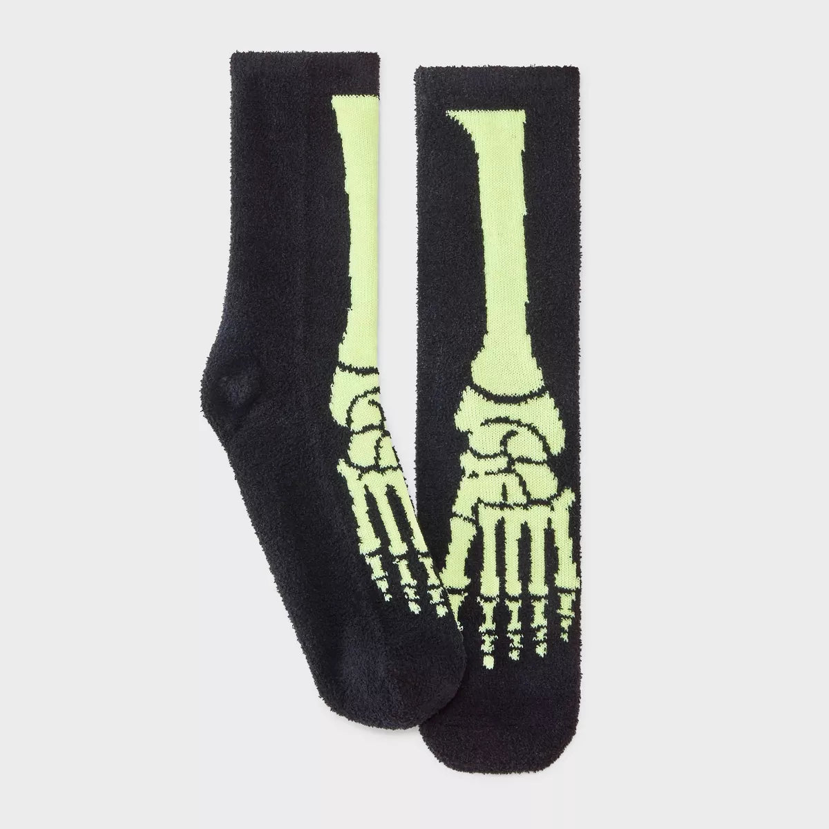 PREORDEN -Women's Glow-in-the-Dark Skeleton Halloween Cozy Crew Socks - Hyde & EEK! Boutique™ Black 4-10 | REVISA TIEMPOS DE ENTREGA