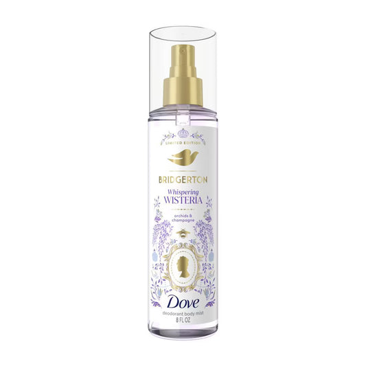 PREORDEN -Dove Beauty Limited Edition Bridgerton Body Mist - Whispering Wisteria - Orchids & Champagne Scent - 8oz- 2 A 4 SEMANAS EN LLEGAR