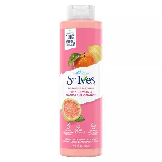 PREORDEN -St. Ives Pink Lemon & Mandarin Orange Plant-Based Natural Body Wash Soap - 22 fl oz - 2 A 4 SEMANAS EN LLEGAR