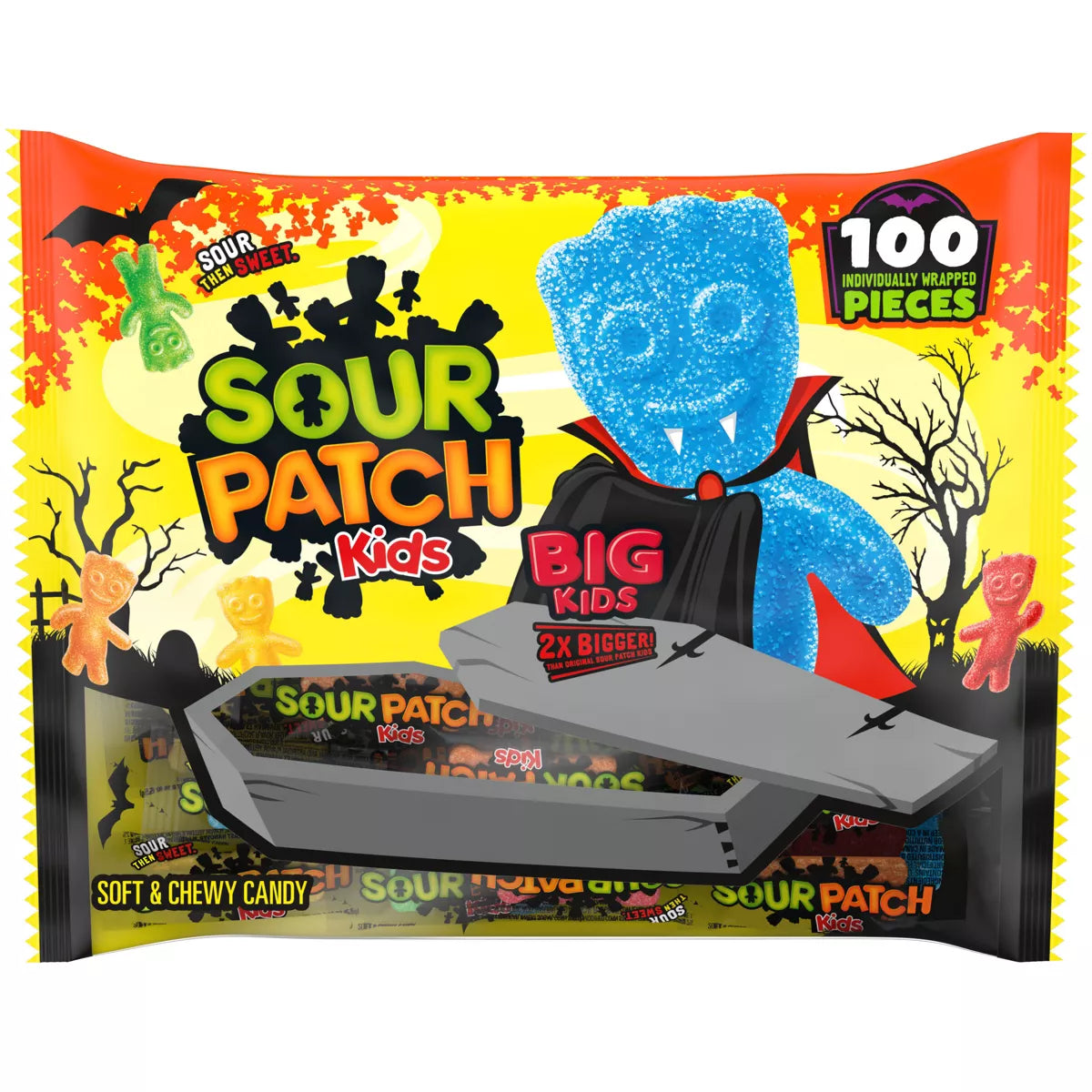 PREORDEN -Sour Patch Kids Halloween Soft & Chewy Candy Bag - 19oz/100ct | REVISA TIEMPOS DE ENTREGA