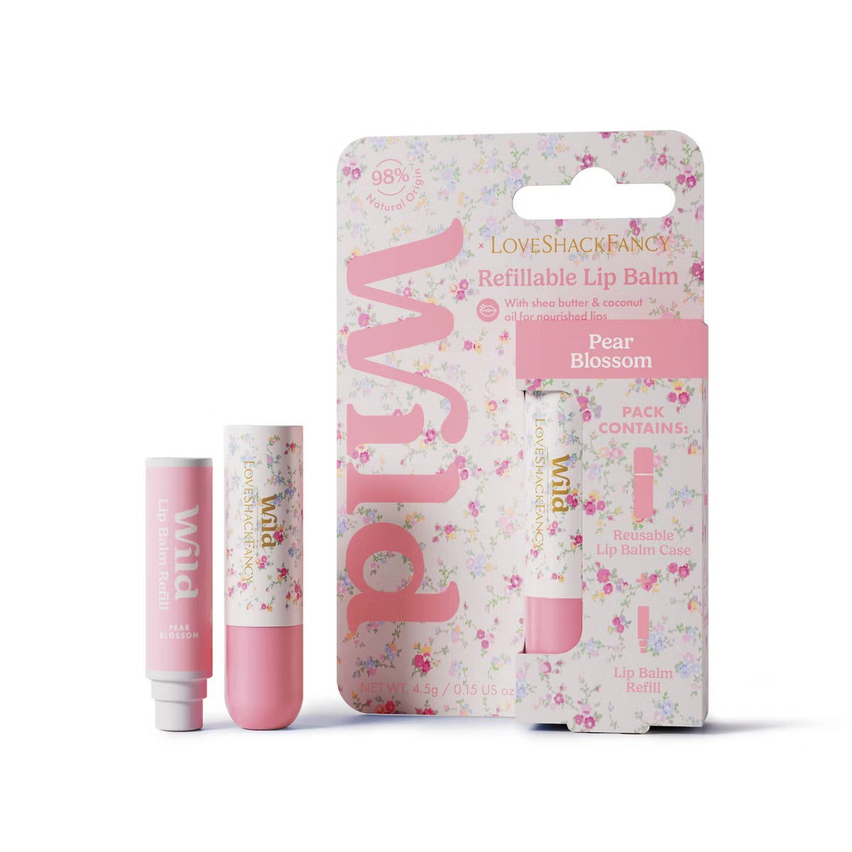 PREORDEN -LoveShackFancy x Target – Wild Sunrise Patchwork Lip Starter Confetti Bloom/Sweet Pear & Nectar Lip Balms - 0.15oz- 2 A 4 SEMANAS EN LLEGAR