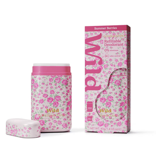 PREORDEN -LoveShackFancy x Target - Wild Cosmetics Roseheart Refillable Deodorant - Summer Berries - 1.4oz - Rose Pink- 2 A 4 SEMANAS EN LLEGAR