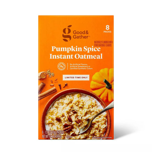 PREORDEN -Pumpkin Spice Naturally Flavored with Other Natural Flavors Instant Oatmeal - 12.1oz - Good & Gather™ | REVISA TIEMPOS DE ENTREGA