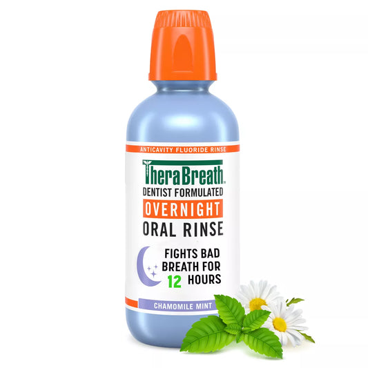 PREORDEN -TheraBreath Overnight Mouthwash - Chamomile Mint - 16 fl oz - 2 A 4 SEMANAS EN LLEGAR