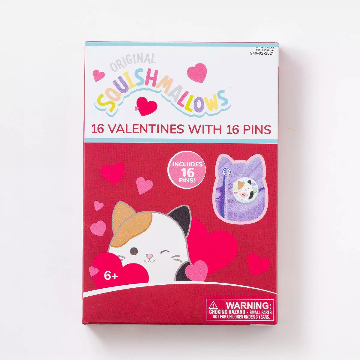 PREORDEN -Paper Magic 16ct Squishmallow Pin Valentine's Day Exchange Cards - 2 A 4 SEMANAS EN LLEGAR