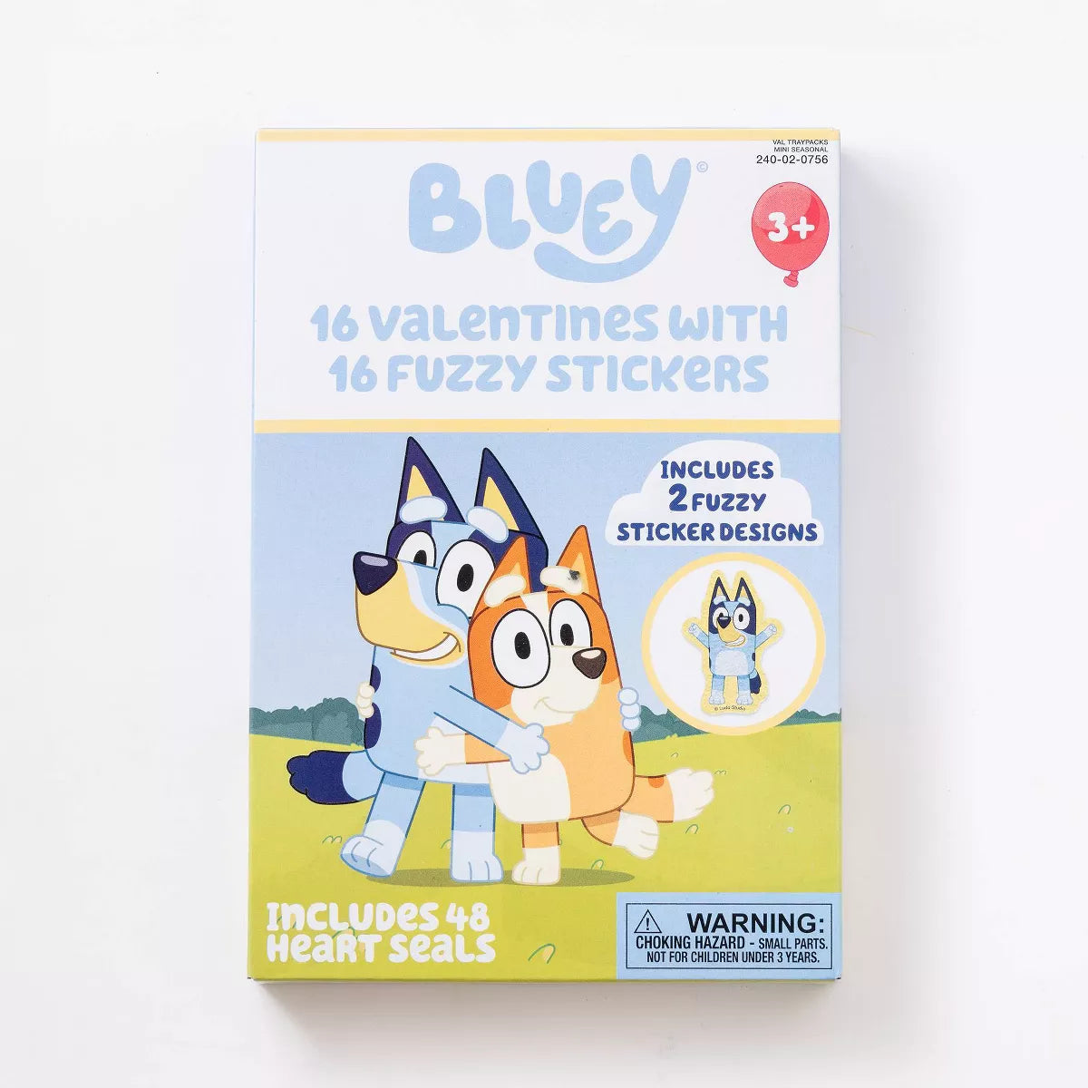 PREORDEN -Paper Magic 16ct Bluey Fuzzy Sticker Valentine's Day Exchange Cards - 2 A 4 SEMANAS EN LLEGAR