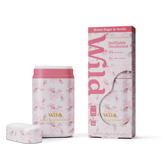 PREORDEN -LoveShackFancy x Target - Wild Cosmetics Rosa Beaux Refillable Deodorant - Brown Sugar & Vanilla - 1.4oz - Pink Mint- Whisper Blue- 2 A 4 SEMANAS EN LLEGAR