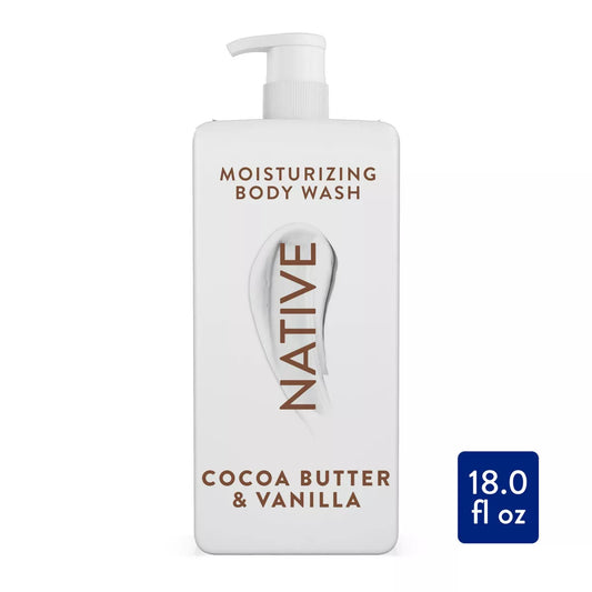 Native Moisturizing Body Wash for Women & Men - 24hr Hydration - Cocoa Butter & Vanilla - Sulfate Free - Paraben Free - 18 fl oz -2 A 4 SEMANAS EN LLEGAR
