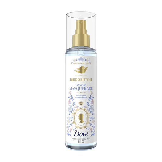 PREORDEN -Dove Beauty Limited Edition Bridgerton Body Mist - Moonlit Masquerade - Hydrangea & White Wisteria Scent - 8oz- 2 A 4 SEMANAS EN LLEGAR