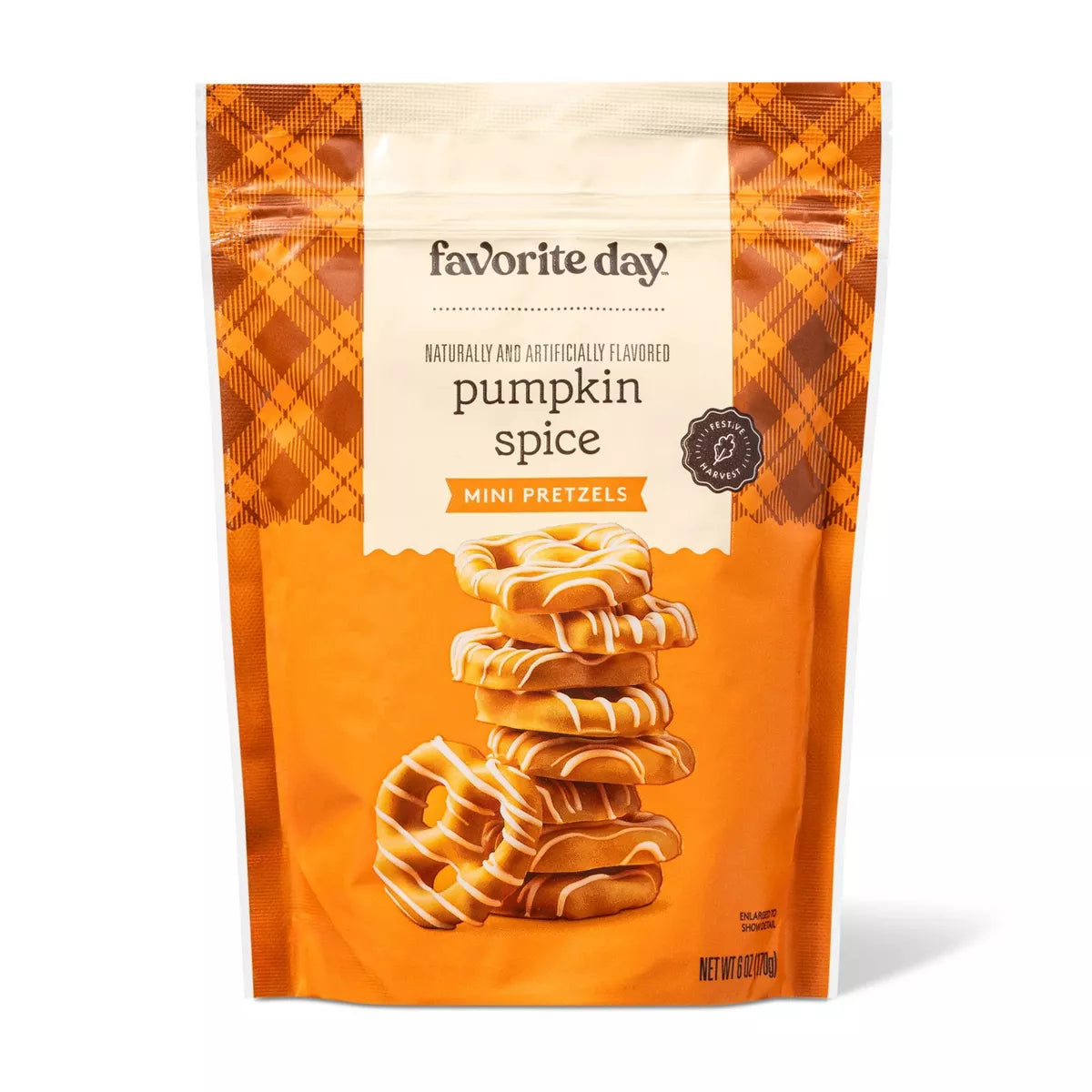 PREORDEN -Harvest Pumpkin Spice Mini Pretzel Twists with White Drizzle - 6oz - Favorite Day™ | REVISA TIEMPOS DE ENTREGA