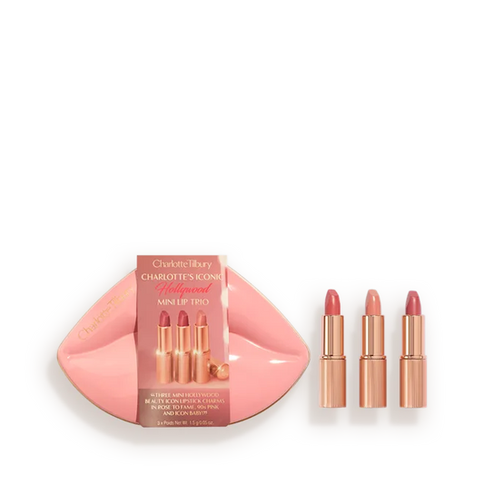 PREORDEN -HOLLYWOOD ICONIC MINI LIP TRIO | CHARLOTTE TILBURY - 2 A 4 SEMANAS EN LLEGAR