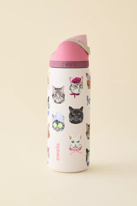 PREORDEN - Owala UO Exclusive Cat Collage FreeSip 32 oz Water Bottle - 2 A 4 SEMANAS EN LLEGAR