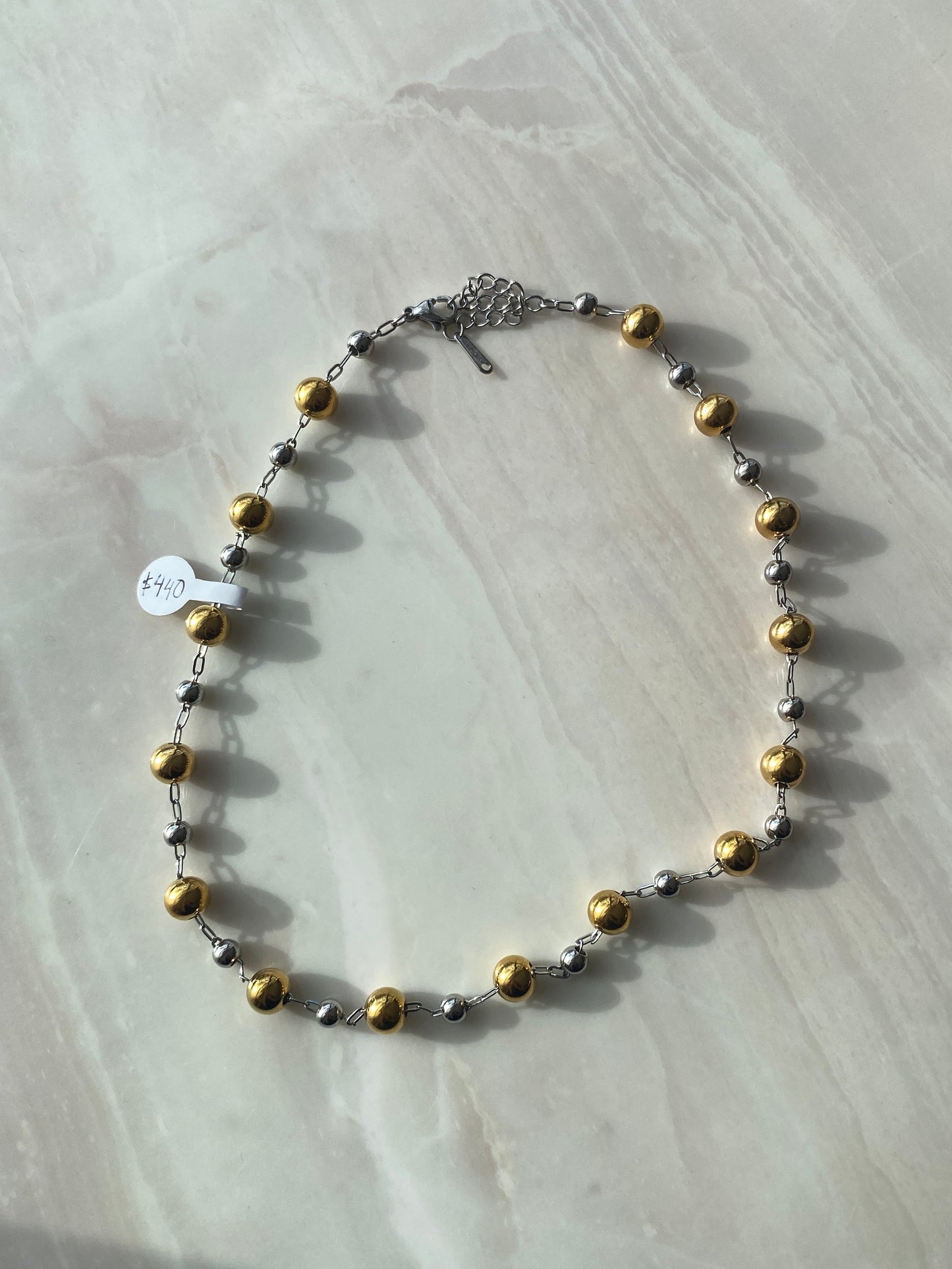 COLLAR DORADO CON PLATEADO ACERO INOXIDABLE