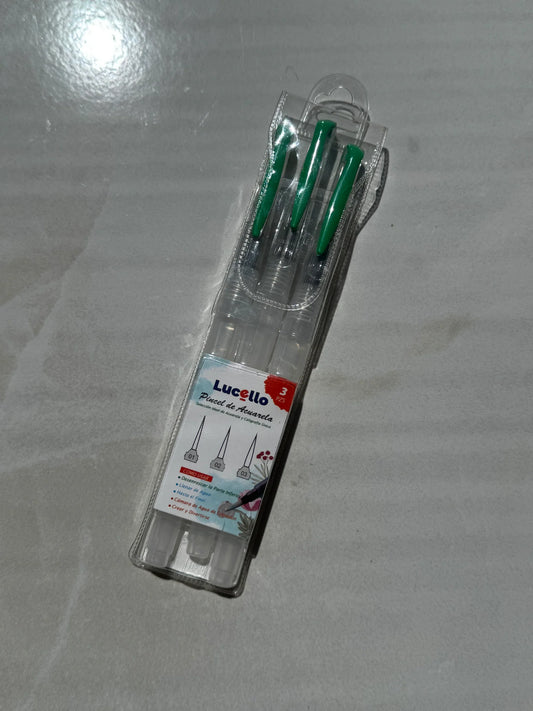 SET DE 3 PINCELES CON COMPARTIMENTO PARA AGUA