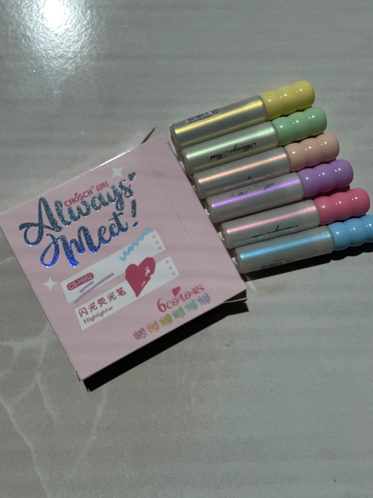 SET DE MARCA TEXTOS DE GLITTER - 6 PIEZAS