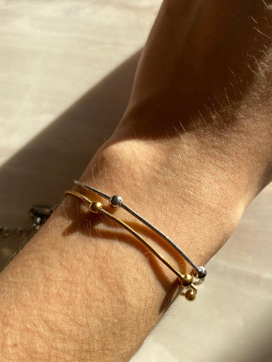 PULSERA DORADA Y PLATEADA ACERO INOXIDABLE