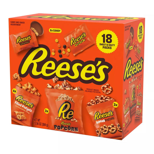 PRE-ORDEN- Reese's Sweet & Salty Snacks and Candy Variety Pack - 13.56oz/18ct TARDA DE 2-4 SEMANAS EN LLEGAR