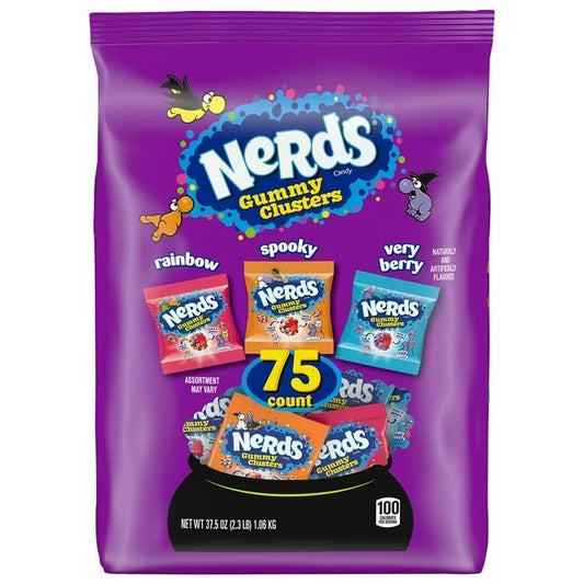 PREORDEN -Nerds Gummy Clusters, Halloween Candy, Variety Mix Bag, 37.5 oz., 75 pcs. - 2 A 4 SEMANAS EN LLEGAR