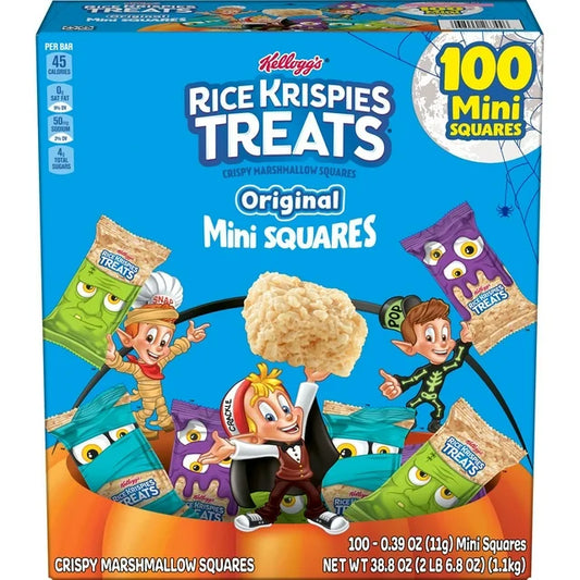 PREORDEN -Kellogg's Rice Krispies Treats Halloween Mini Squares, 100 ct. - 2 A 4 SEMANAS EN LLEGAR