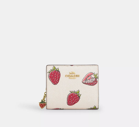 PREORDEN -Snap Wallet With Strawberry Print | COACH - 2 A 4 SEMANAS EN LLEGAR
