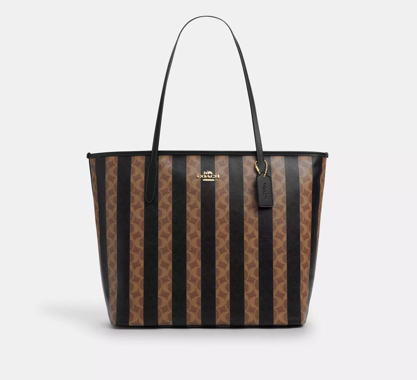 PREORDEN -Large City Tote Bag In Signature Canvas With Stripe | COACH - 2 A 4 SEMANAS EN LLEGAR
