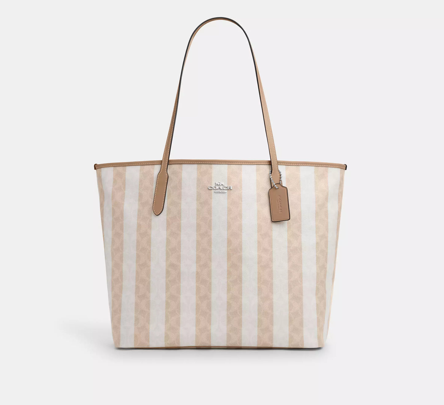 PREORDEN -Large City Tote Bag In Signature Canvas With Stripe | COACH - 2 A 4 SEMANAS EN LLEGAR