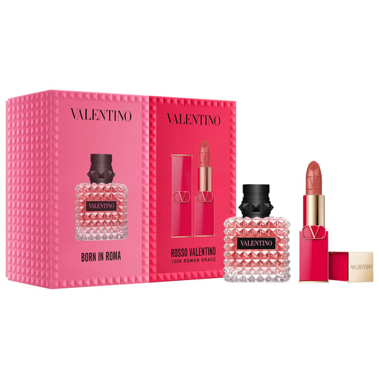PREORDEN -Mini Donna Born in Roma Perfume & Rosso Lipstick Set | VALENTINO - 2 A 4 SEMANAS EN LLEGAR