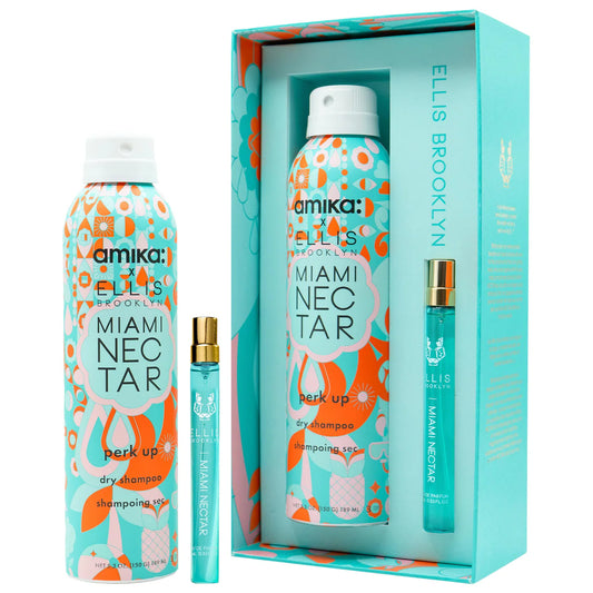PREORDEN -MIAMI NECTAR X Amika Set: MIAMI NECTAR Amika Perkup Dry Shampoo + EDP Travel Spray Gift Set - 2 A 4 SEMANAS EN LLEGAR