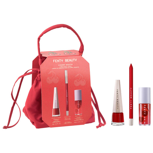PREORDEN -Cherry Mouth 3-Piece Lip Set + Pouch | FENTY - 2 A 4 SEMANAS EN LLEGAR
