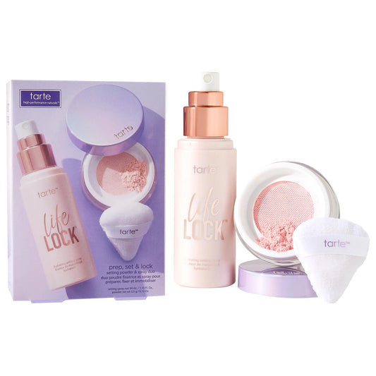 PREORDEN -prep, set & lock setting powder & spray duo | TARTE - 2 A 4 SEMANAS EN LLEGAR