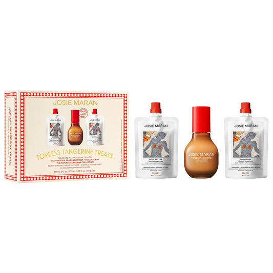 PREORDEN -Topless Tangerine Treats Body Butter, Fragrance Mist, Sugar Scrub Gift Set | JOSIE MARAN - 2 A 4 SEMANAS EN LLEGAR