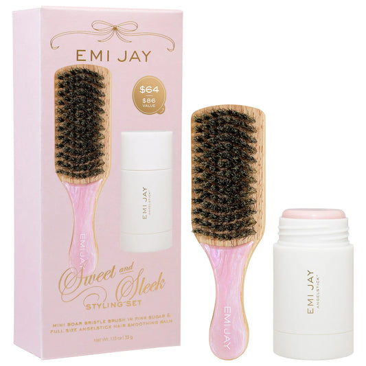 PREORDEN -Sweet and Sleek Styling Gift Set with Angelstick™ and Mini Boar Bristle Brush | EMI JAY - 2 A 4 SEMANAS EN LLEGAR