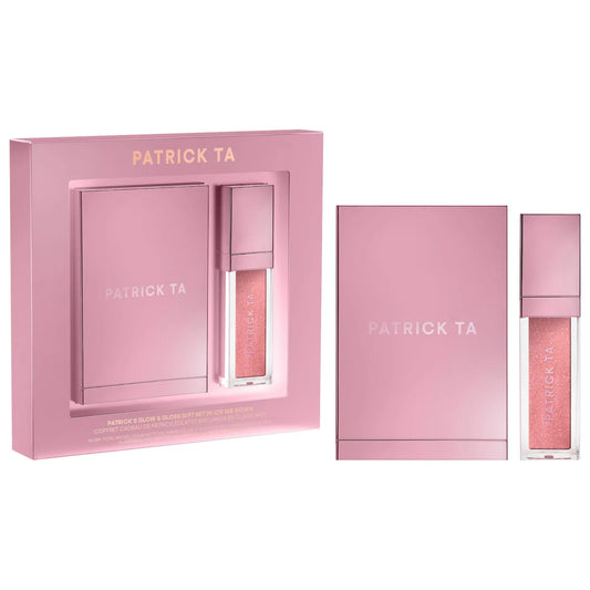 PREORDEN -Patrick's Glow and Gloss Set: Major Headlines Blush Duo and Plumping Lip Gloss Makeup Gift Set | PATRICK TA - 2 A 4 SEMANAS EN LLEGAR