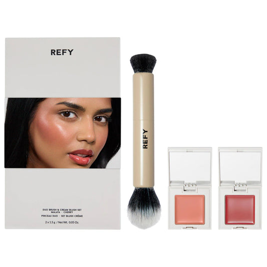 PREORDEN -Cream Blush Duo with Duo Face Brush Gift Set | REFY - 2 A 4 SEMANAS EN LLEGAR
