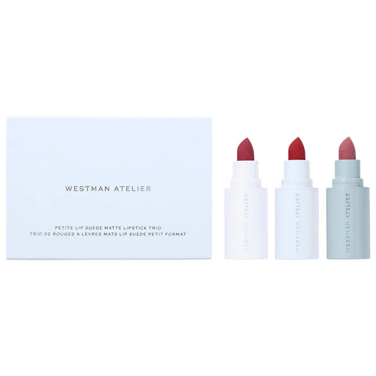 PREORDEN -Mini Lip Suede Hydrating Matte Lipstick Trio Gift Set | WESTMAN ATELIER - 2 A 4 SEMANAS EN LLEGAR