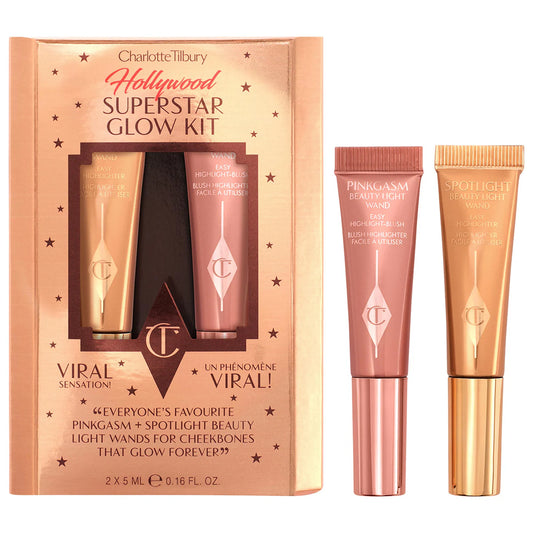 PREORDEN -Mini Hollywood Superstar Beauty Highlighter Wand Duo Gift Set | CHARLOTTE TILBURY - 2 A 4 SEMANAS EN LLEGAR