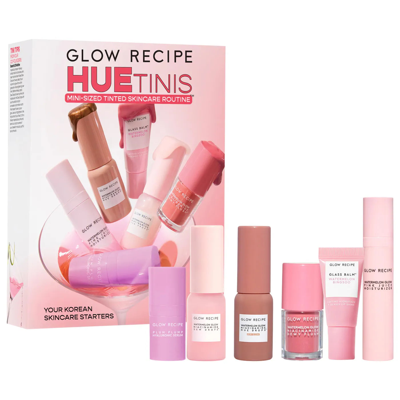 PREORDEN -Hue-Tinis Mini Tinted Skincare Set | GLOW RECIPE - 2 A 4 SEMANAS EN LLEGAR