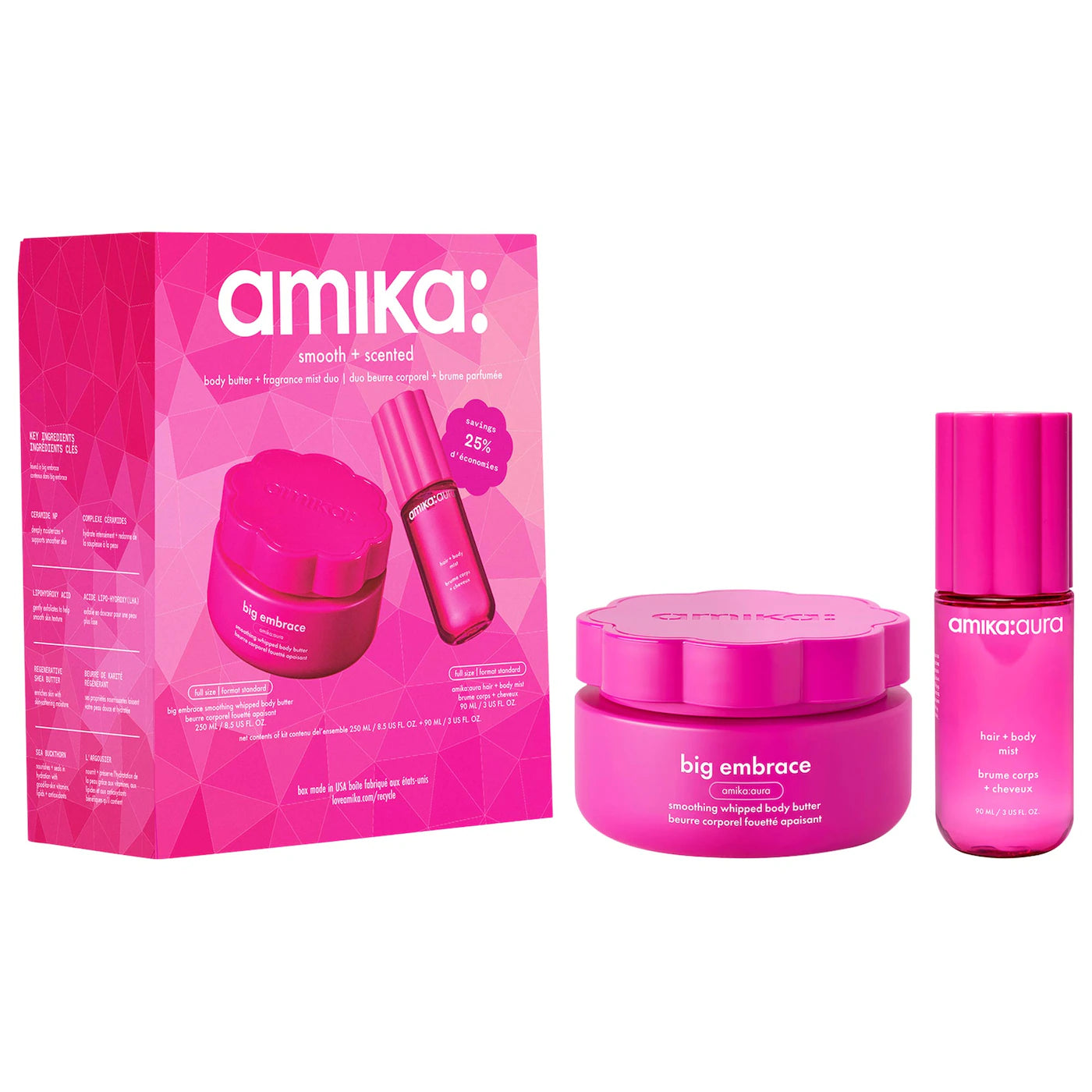 PREORDEN -Smooth + Scented Body Butter & Fragrance Mist Gift Set | AMIKA - 2 A 4 SEMANAS EN LLEGAR