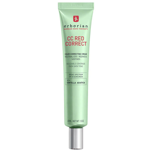 PREORDEN -CC Red Correct Green Color-Corrector SPF 25 to Cover Redness, with Korean Centella Asiatica Extract | ERBORIAN - 2 A 4 SEMANAS EN LLEGAR