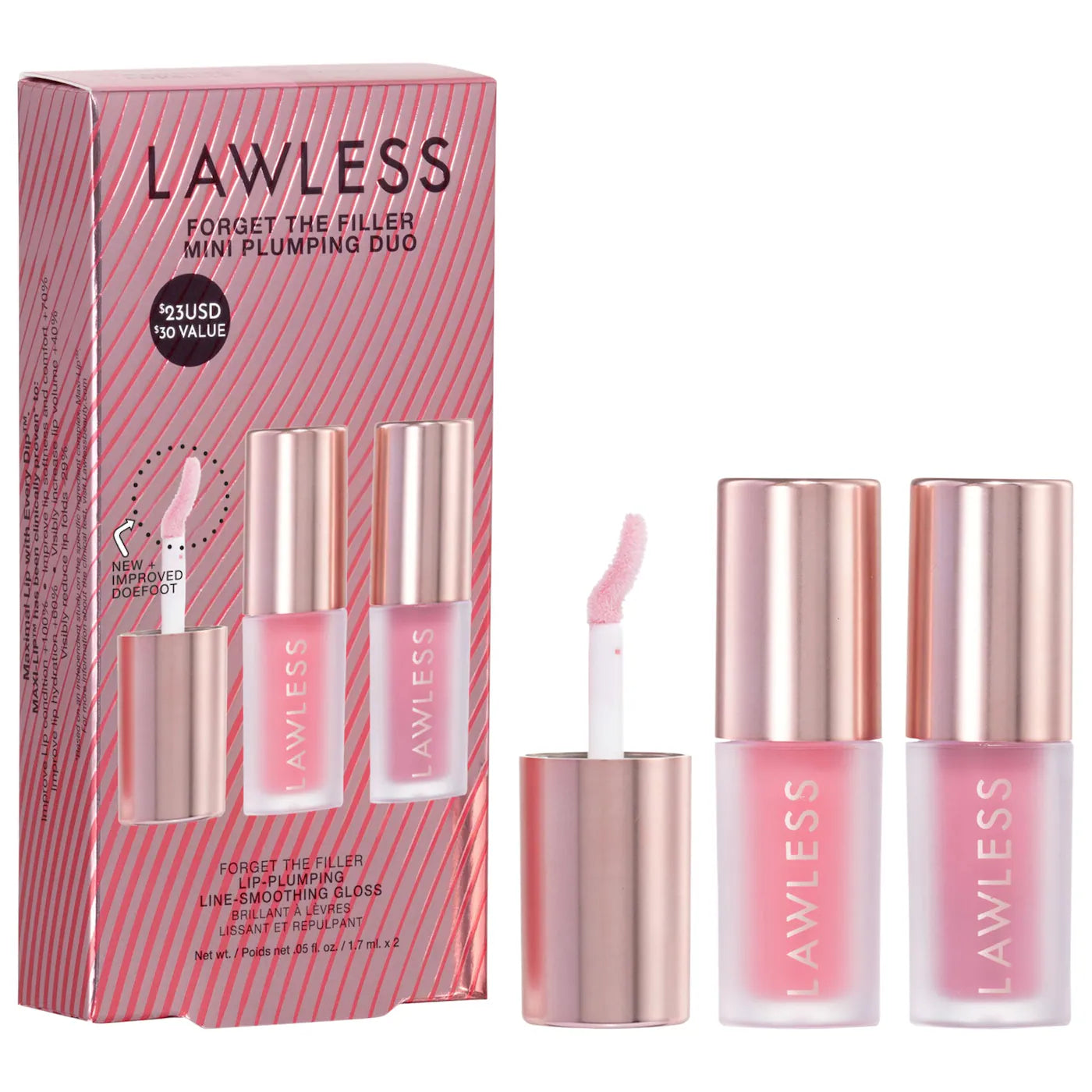 PREORDEN - Mini Forget The Filler Lip Plumper Duo with Velvet + Strawberry Popsicle - 2 A 4 SEMANAS EN LLEGAR