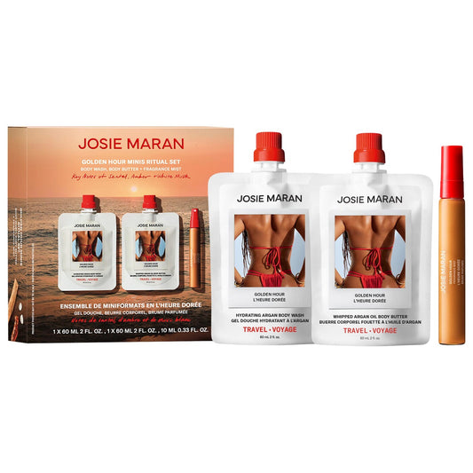 PREORDEN - Golden Hour Mini Bodycare Ritual Gift Set for Hydration | JOSIE MARAN - 2 A 4 SEMANAS EN LLEGAR