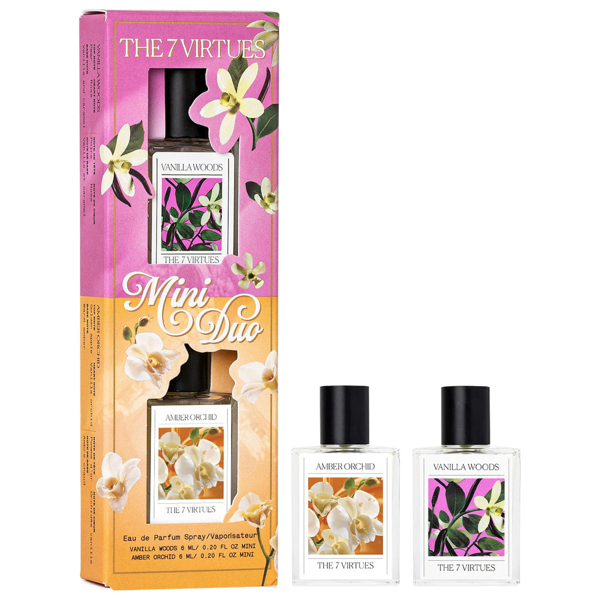 PREORDEN - Mini Amber Orchid & Vanilla Woods Eau de Parfum Duo Gift Set | THE 7 VIRTUES - 2 A 4 SEMANAS EN LLEGAR
