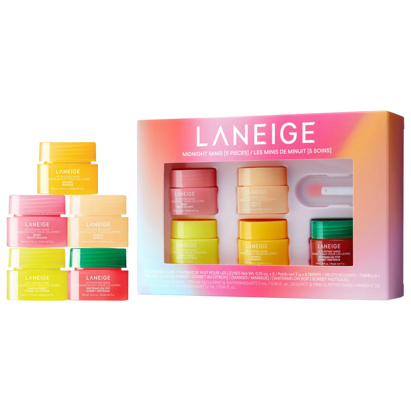 PREORDEN - Midnight Minis Hydrating Lip Sleeping Mask Treatment 5 pc. Gift Set | LANEIGE - 2 A 4 SEMANAS EN LLEGAR