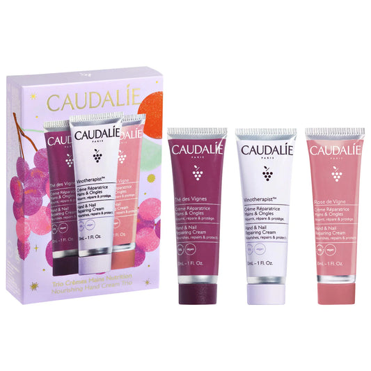 PREORDEN - Nourishing Hand and Nail Repairing Cream Trio Gift Set | CAUDALIE - 2 A 4 SEMANAS EN LLEGAR