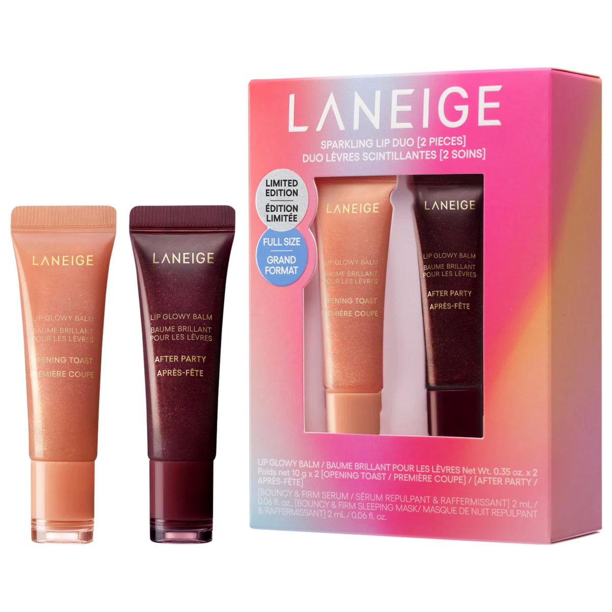 PREORDEN - Sparkling Shimmer Lip Glowy Balm Duo Gift Set | Laneige - 2 A 4 SEMANAS EN LLEGAR