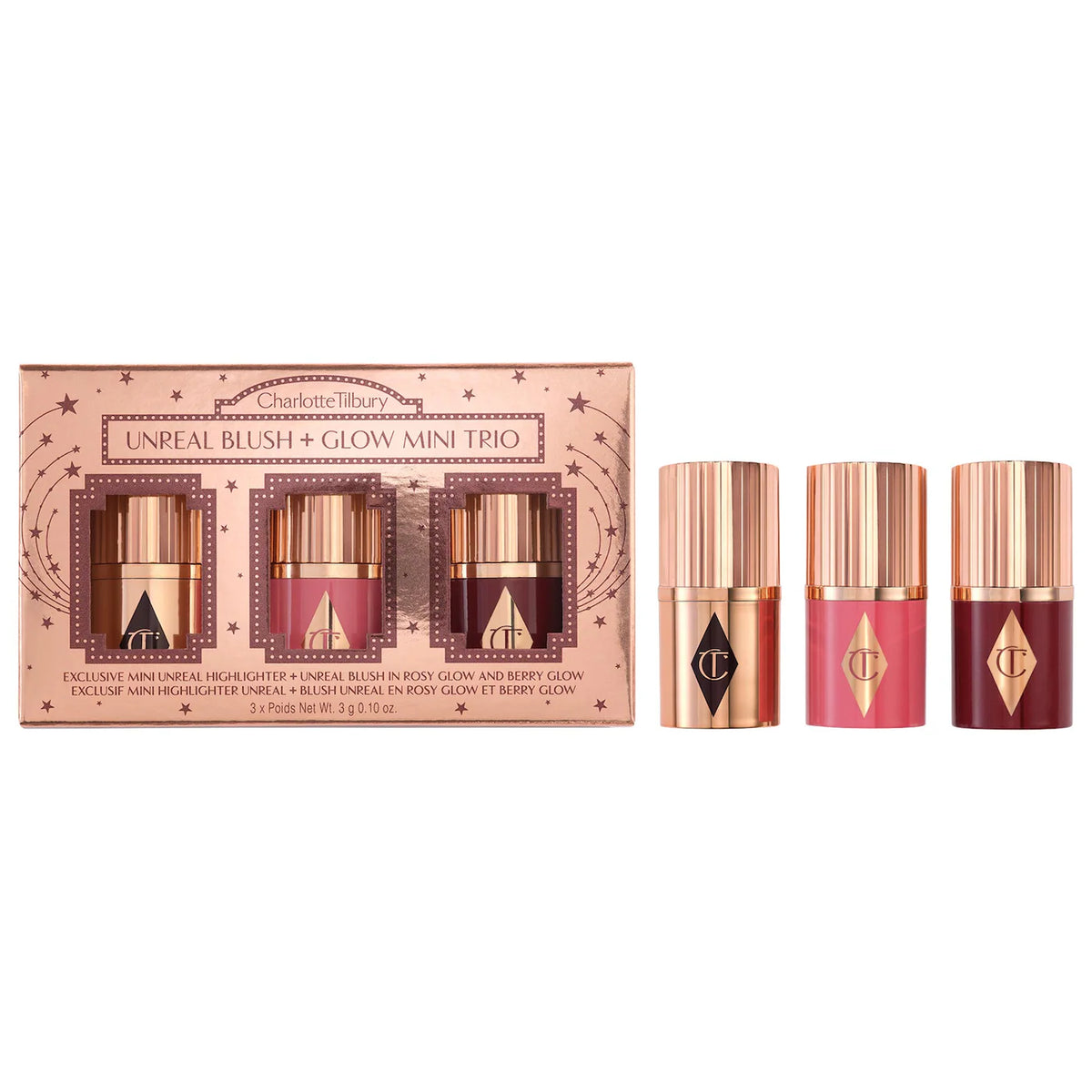 PREORDEN - Mini Unreal Blush + Glow Trio | CHARLOTTE TILBURY - 2 A 4 SEMANAS EN LLEGAR